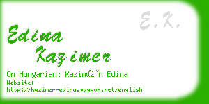 edina kazimer business card